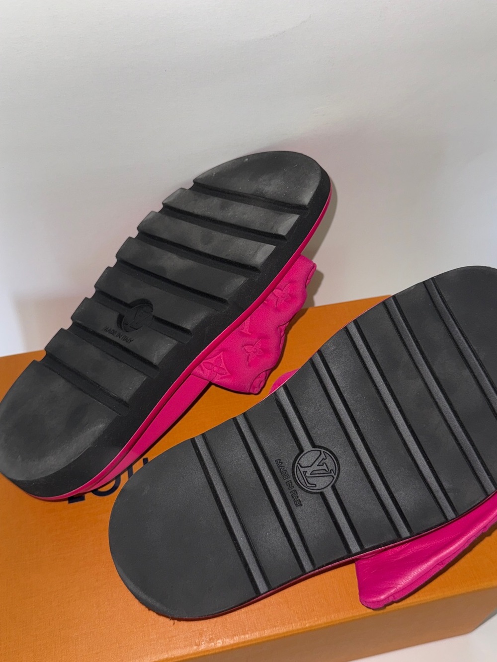 Louis Vuitton Women’s Fuchsia Monogram Quilted Slide Sandals - Picture 4 of 8